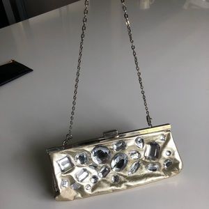 Brand New gold and silver clutch